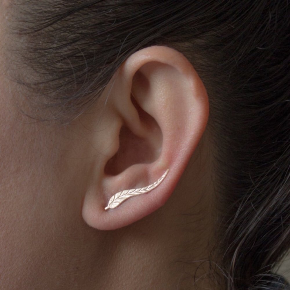 Feather Wire Earrings - Picture 4 of 4